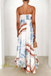 Spaghetti Strap Floral Print Swing Maxi Vacation Dress