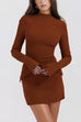 Mockneck Long Sleeves Bodycon Mini Dress