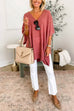 Chicest V Neck Loose Fit Solid Poncho Sweater