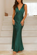 Margovil V Neck Sleeveless Maxi Party Dress