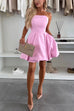 Margovil Strapless Tube Pocketed Bubble Mini Dress