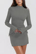 Mockneck Long Sleeves Bodycon Mini Dress