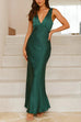 Margovil V Neck Sleeveless Maxi Party Dress