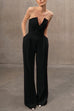 V Neck Strapless Pocketed Wide Leg Jumpsuit (in 6 Colors)