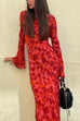 Margovil Bell Long Sleeves Floral Print Maxi Dress