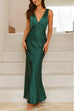 Margovil V Neck Sleeveless Maxi Party Dress