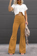 Margovil One Button Corduroy Flare Pants with Pockets