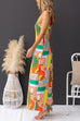 Strapless Unique Print Bandeau Maxi Dress