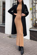 Margovil Mockneck Long Sleeves Bodycon Knit Maxi Dress