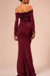 Margovil Off Shoulder Knot Front Bodycon Maxi Party Dress