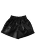 Margovil Elastic Waist Pocketed Faux Leather Shorts