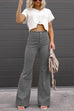 Margovil One Button Corduroy Flare Pants with Pockets