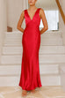 Margovil V Neck Sleeveless Maxi Party Dress