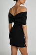 Margovil Bow Off Shoulder Bodycon Mini Party Dress