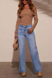 Margovil Chic Straight Wide Leg Denim Pants