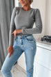 Margovil Crewneck Solid Ribbed Knit Fitted Top(5 Colors Available!)