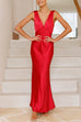 Margovil V Neck Sleeveless Maxi Party Dress