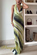 Halter Cowl Neck Open Back Tie Dye Maxi Dress