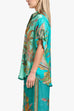 Margovil Roll Up Short Sleeves Shirt and Wide Leg Pants Printed Satin Set