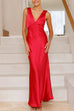 Margovil V Neck Sleeveless Maxi Party Dress