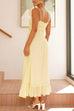 Margovil Spaghetti Strap Frill Trim Tie Bow Maxi Dress