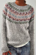 Margovil Crewneck Color Block Pattern Pullover Sweater(in 4 Patterns)