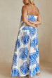 Spaghetti Strap Ruffle Seashell Print Maxi Dress