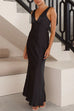 Margovil V Neck Sleeveless Maxi Party Dress