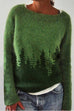 Margovil Crewneck Tree Pattern Knit Pullover Sweater(in 2 Colors)