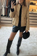 Margovil Stand Collar Zip Up Pocketed Sequin Jacket