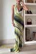 Halter Cowl Neck Open Back Tie Dye Maxi Dress