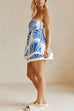 Margovil Seashell Print Strapless Ruffle Tube Top and Wrap Mini Skort Set