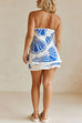 Margovil Seashell Print Strapless Ruffle Tube Top and Wrap Mini Skort Set