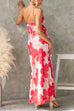 One Shoulder Ruffle Trim Floral Print Maxi Dress