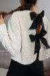 Margovil Long Sleeves Bow Knot Glitter Sequin Top