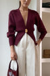 Margovil Chicest V Neck Button Up Sweater Cardigan