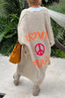 Margovil Open Front Love and Peace Pattern Long Sweater Cardigan(in 5 Colors)