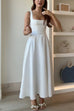 Elegant Square Neck A-line Swing Maxi Cami Dress