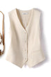 Margovil V Neck Button Up Pocketed Blazer Vest