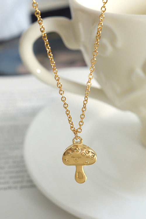 Margovil Cute Little Stereoscopic Mushroom Pendant Necklace