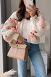 Margovil Button Down Flower Applique Sweater Cardigan