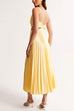 V Neck Cut Out Waist Sleeveless Pleated Maxi Dress(7 Colors Available!)