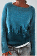 Margovil Crewneck Tree Pattern Knit Pullover Sweater(in 2 Colors)