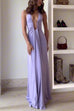 Halter Neck Backless Ruched Maxi Party Dress