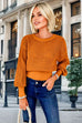 Crewneck Hollow Out Splice Knitting Sweater(in 5 Colors)