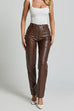 Margovil High Rise Pocketed Casual Faux Leather Pants