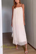 Spaghetti Strap Textured Flowy Maxi Dress