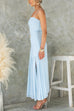 Adjustable Strap Splice High Slit Maxi Dress