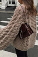 Margovil Round Neck Oversized Cable Knit Sweater