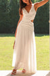 Margovil V Neck Sleeveless Cut Out Swing Maxi Dress